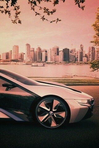 Концепт БМВ на берегу озера обои