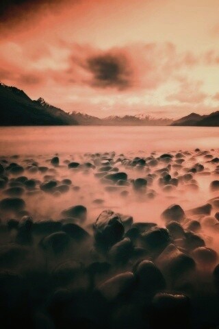 Озеро в тумане обои