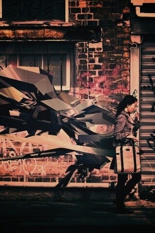 3D граффити на стене обои