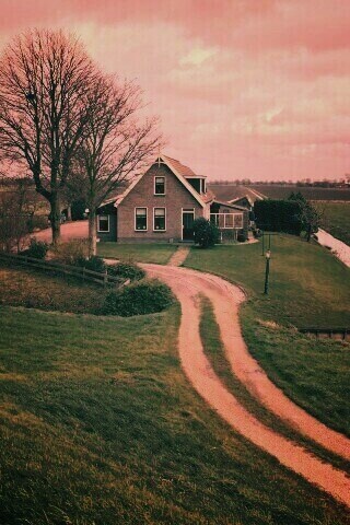 Дом в поле обои