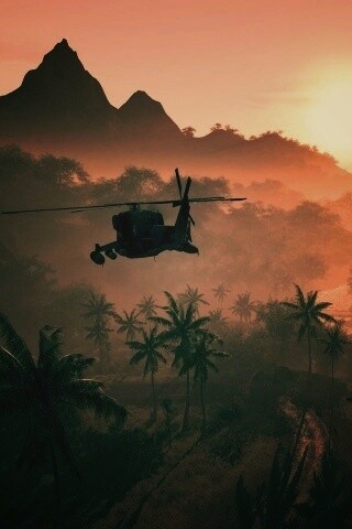 Вертолет над тропиками в crysis обои