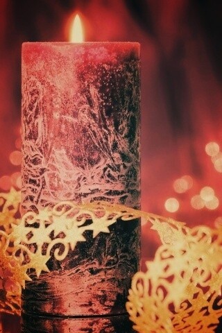 Новогодняя свеча обои