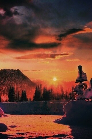 Зимнее солнце обои