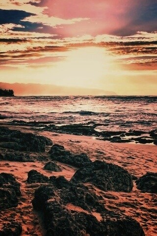 Закат на море обои