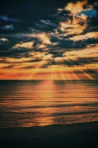 Красивый закатный берег обои