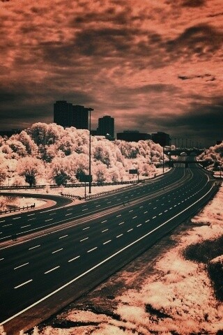 Черно-белое шоссе обои