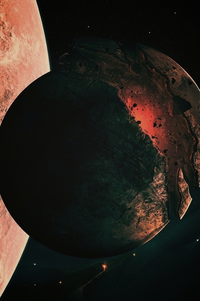 Спутник раскалывается пополам обои