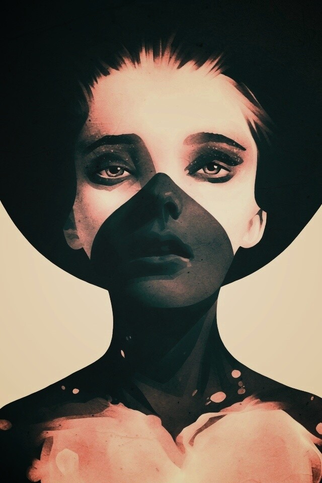 Черно-белый бодиарт обои