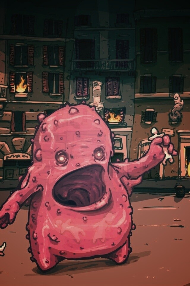 Монстр жрет людей обои