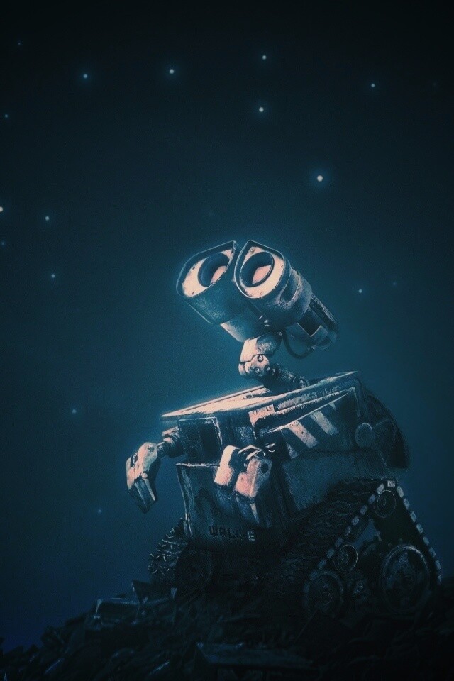 Валли смотрит на звезды обои