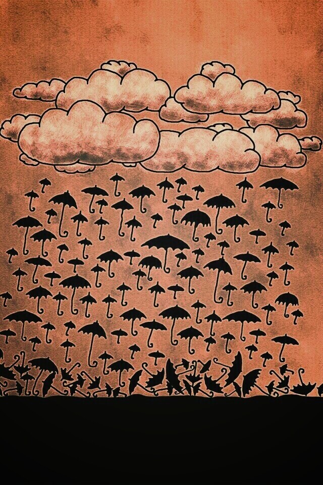 Дождь из зонтиков обои