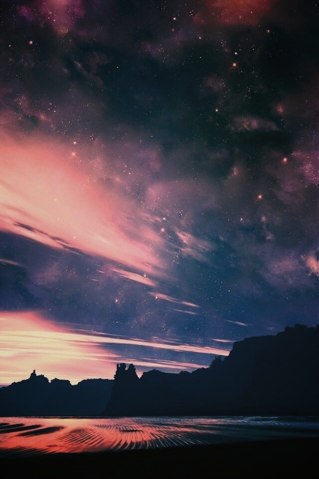 Ночное звездное небо обои