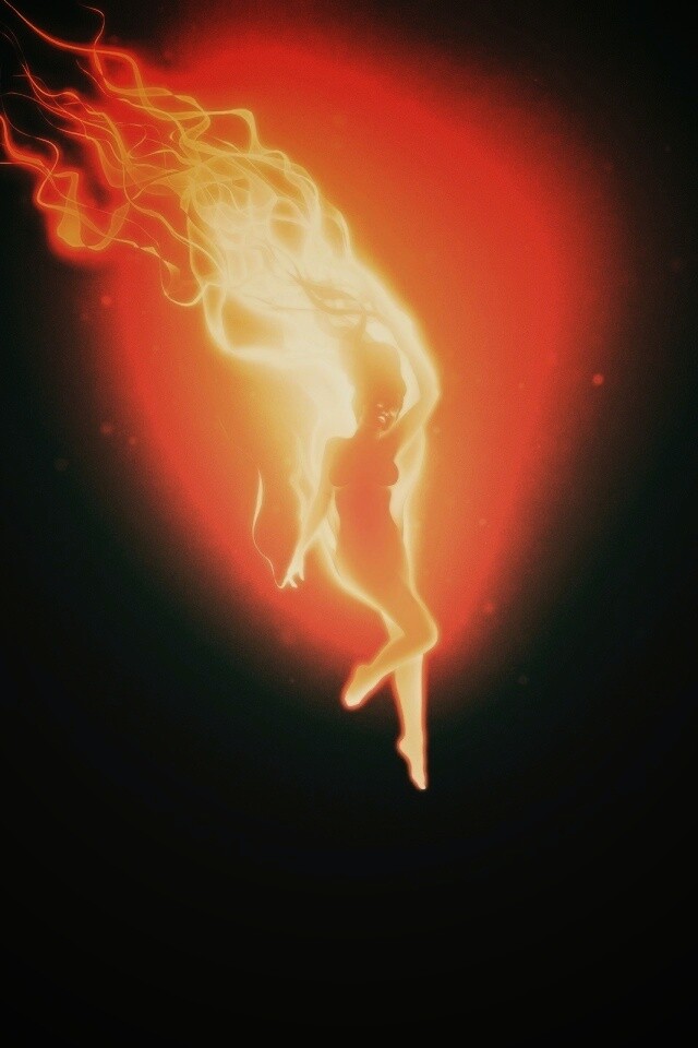 Огненная девушка обои