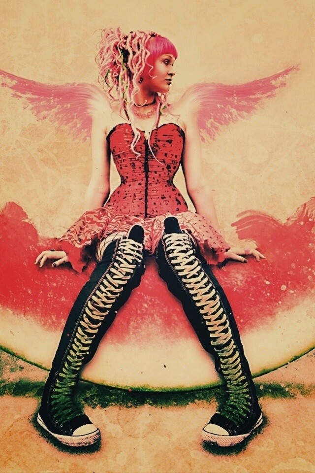 Арбузная девушка обои