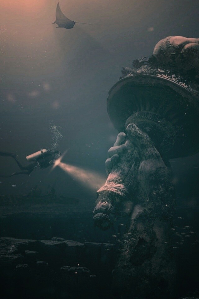 Затопленный Нью-Йорк обои