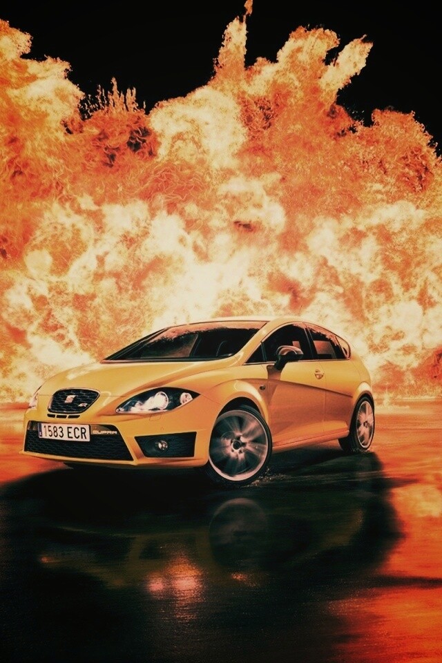 Желтый Леон на фоне взрыва обои