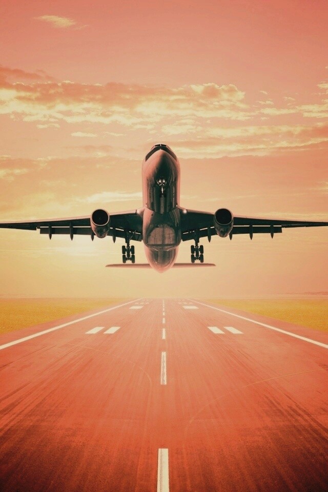 Взлетающий самолет обои