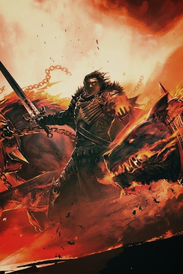 Темный рыцарь и гончие смерти обои