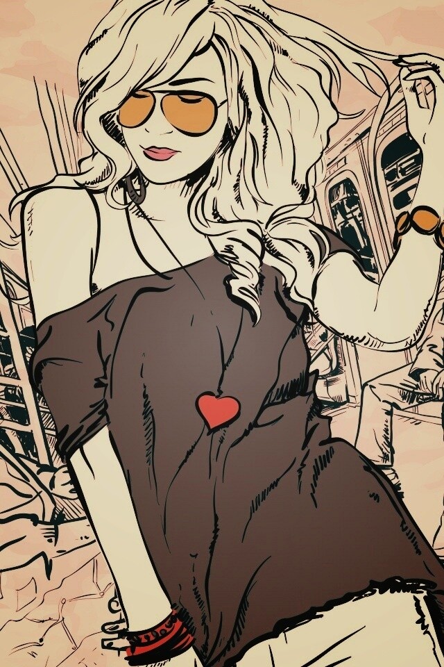 Стильная девушка в метро обои