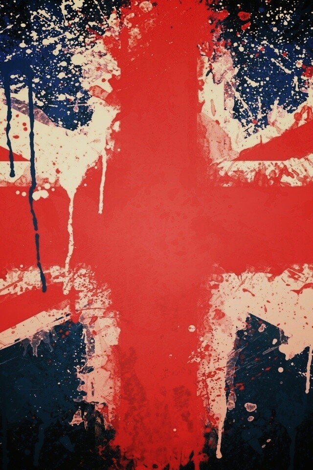 Британский флаг нарисованный краской обои