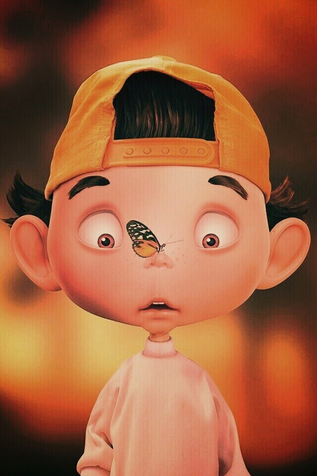 Бабочка на носу обои