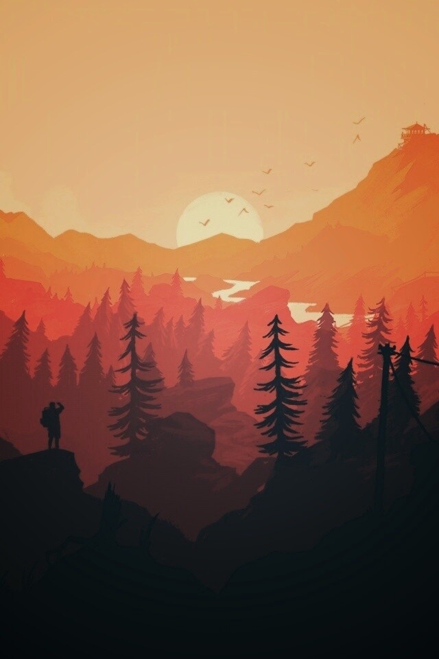 Красный Firewatch обои