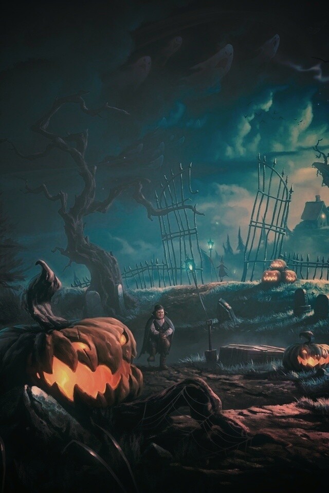 Кладбище на Хэллоувин обои