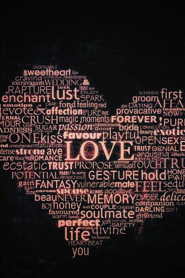 Слова любви обои