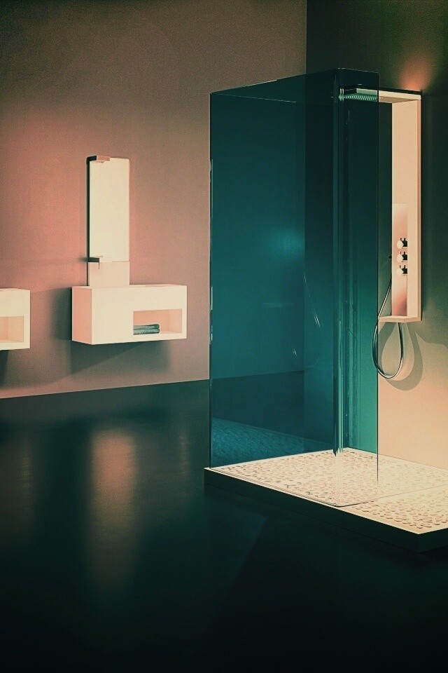 Ванная комната в стиле hi tech обои