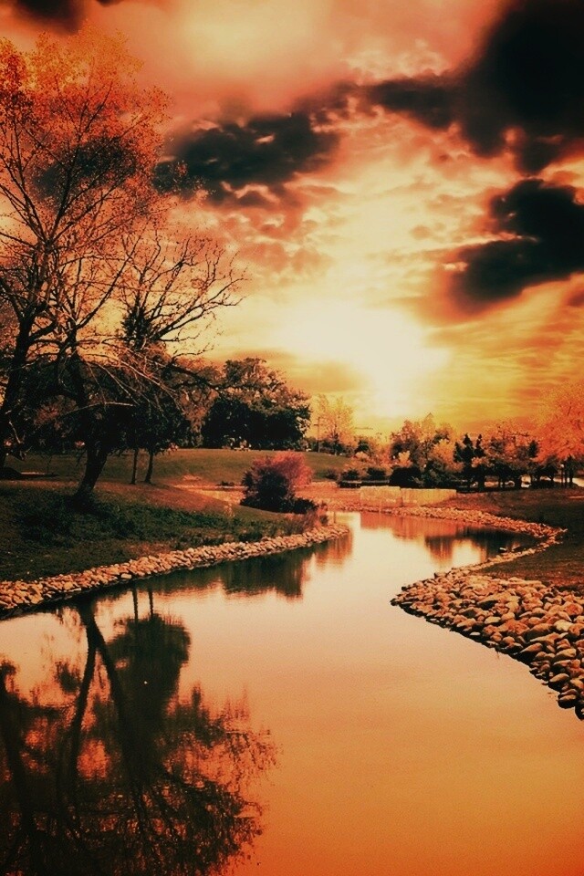 Осенний день в парке обои