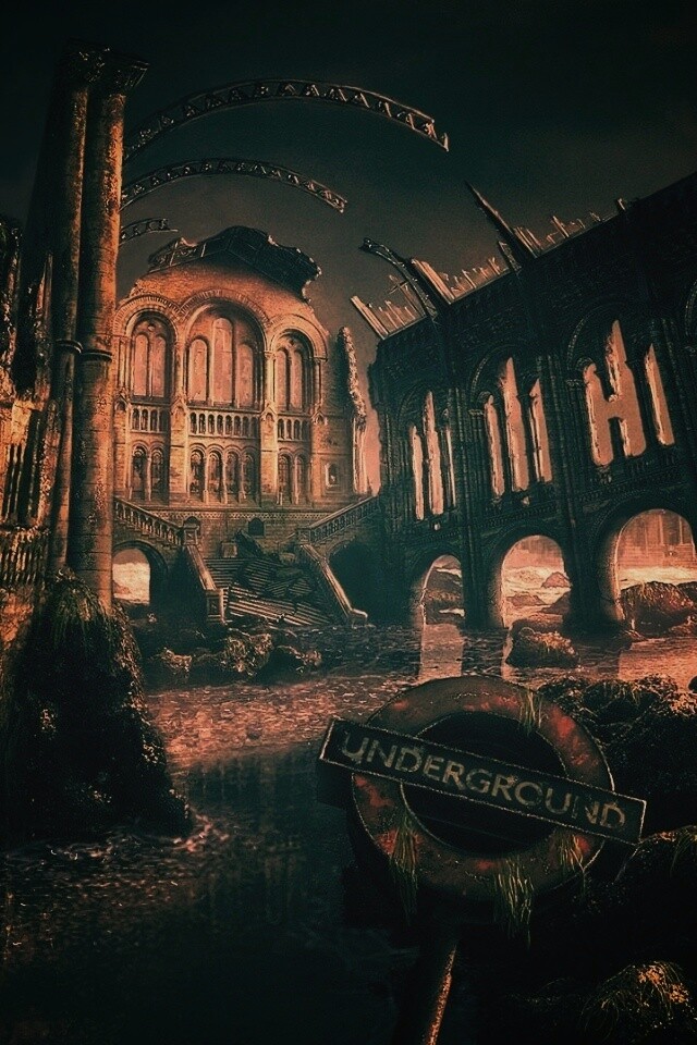 Затопленные руины обои