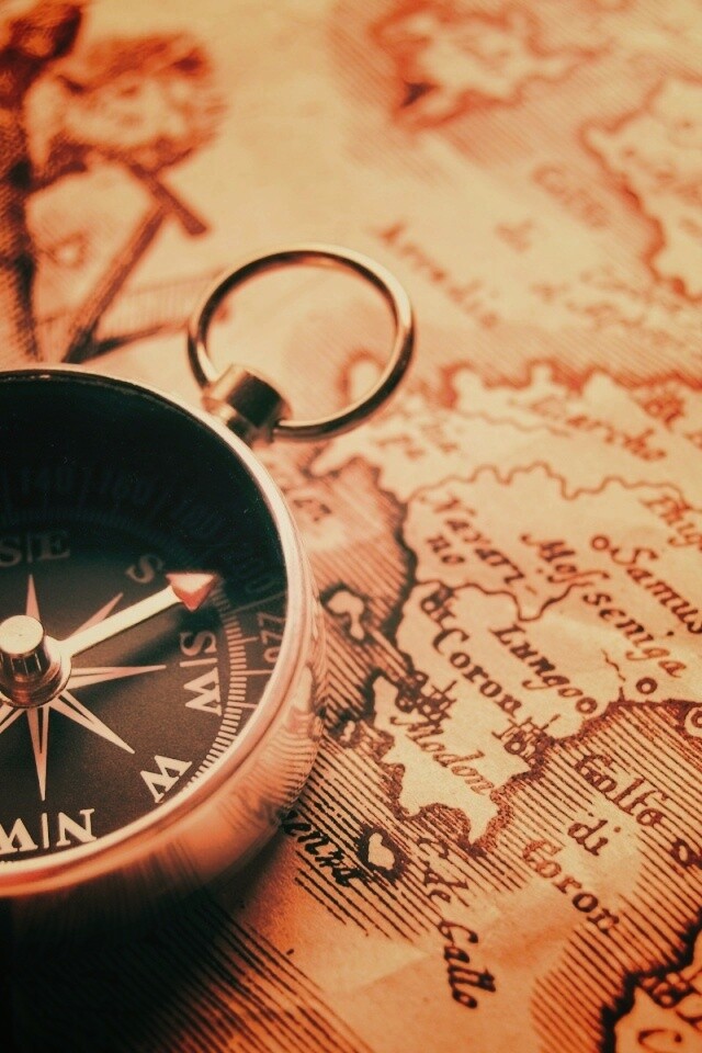 Компас и карта обои