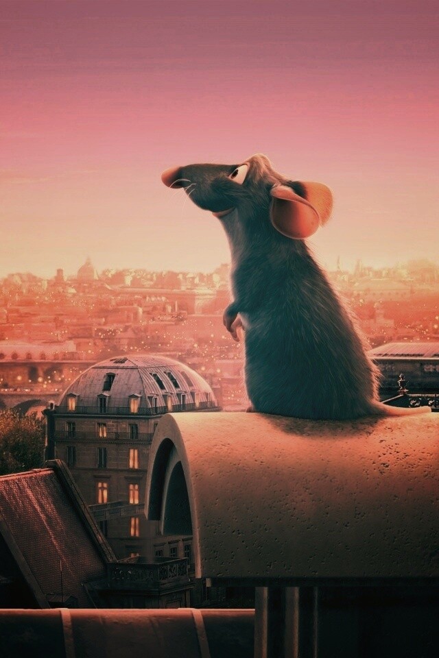 Рататуй на фоне Парижа обои