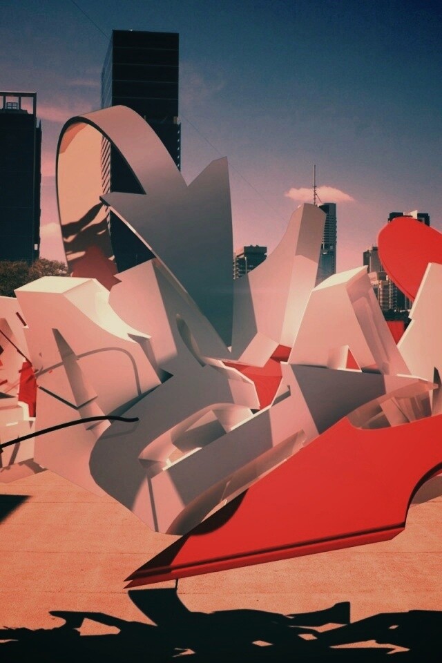 Трехмерное граффити обои