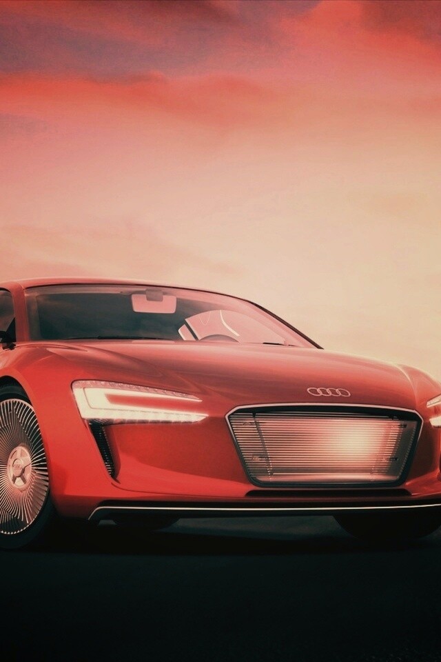 Красный автомобиль Audi обои