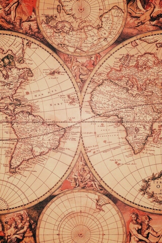 Старинная карта мира обои