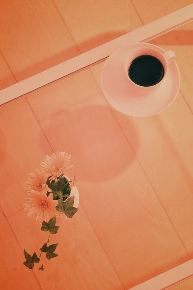 Кофе и цветы обои