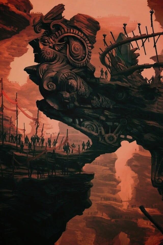 Древний корабль в скалах обои