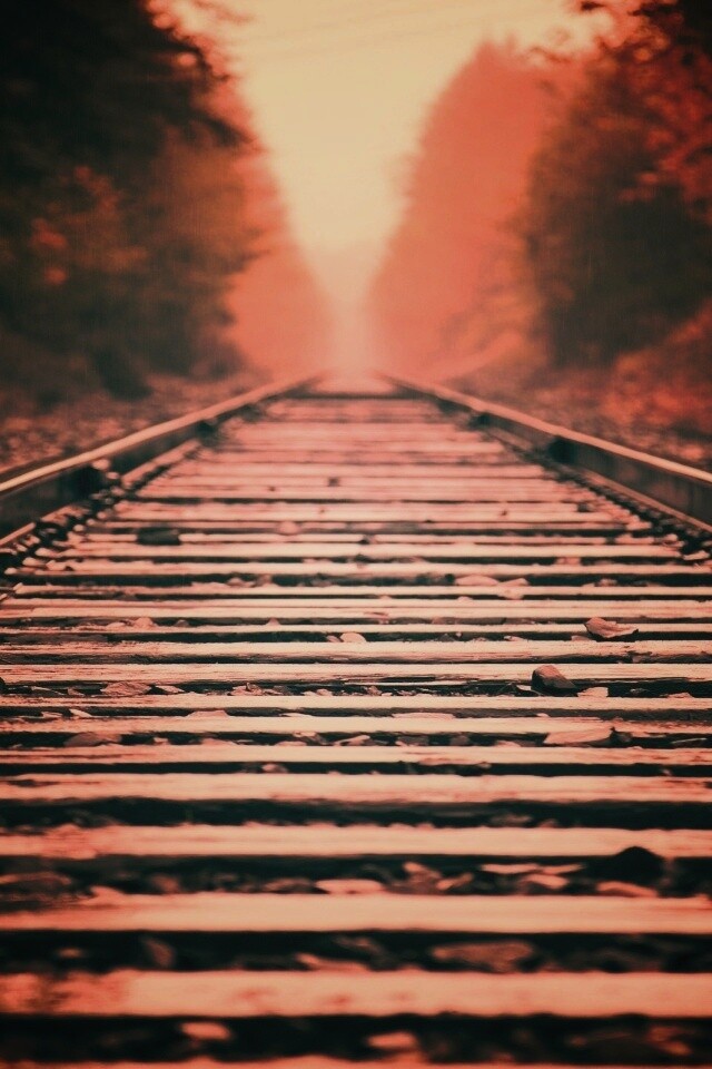 Железная дорога после дождя обои