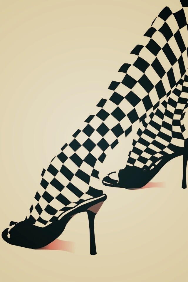 Ножки в шахматных колготах обои