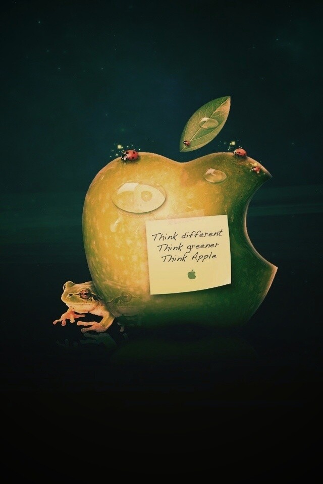 Think different, think greener, think Apple обои