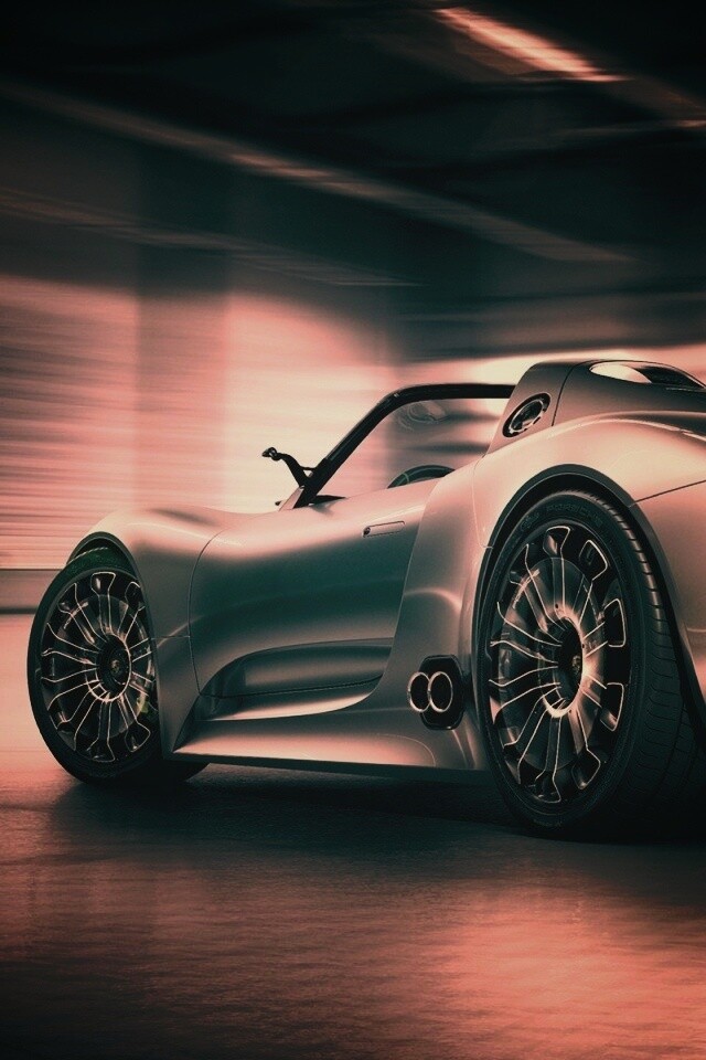 Porsche 918 Spider вид сзади обои