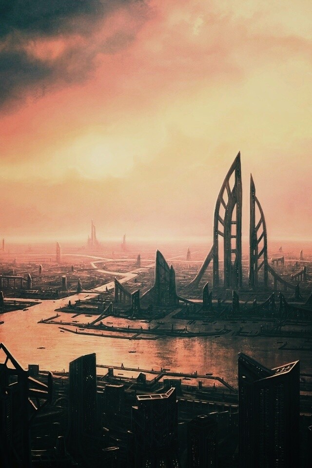 Прекрасный город будущего обои