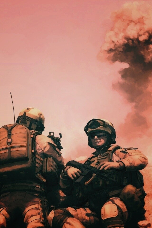 Солдаты в пустыне обои