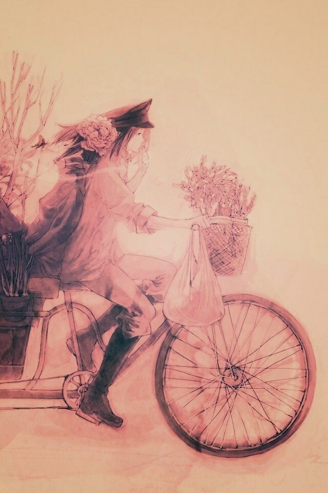 Развозчик цветов в пастельных тонах обои