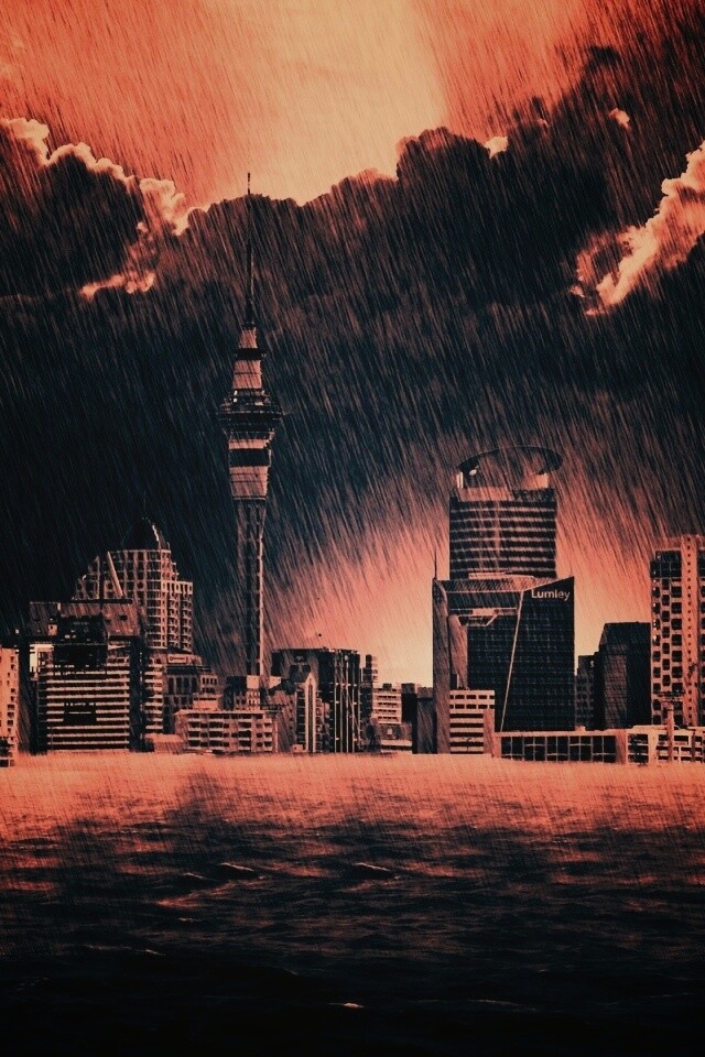 Гроза над городом обои