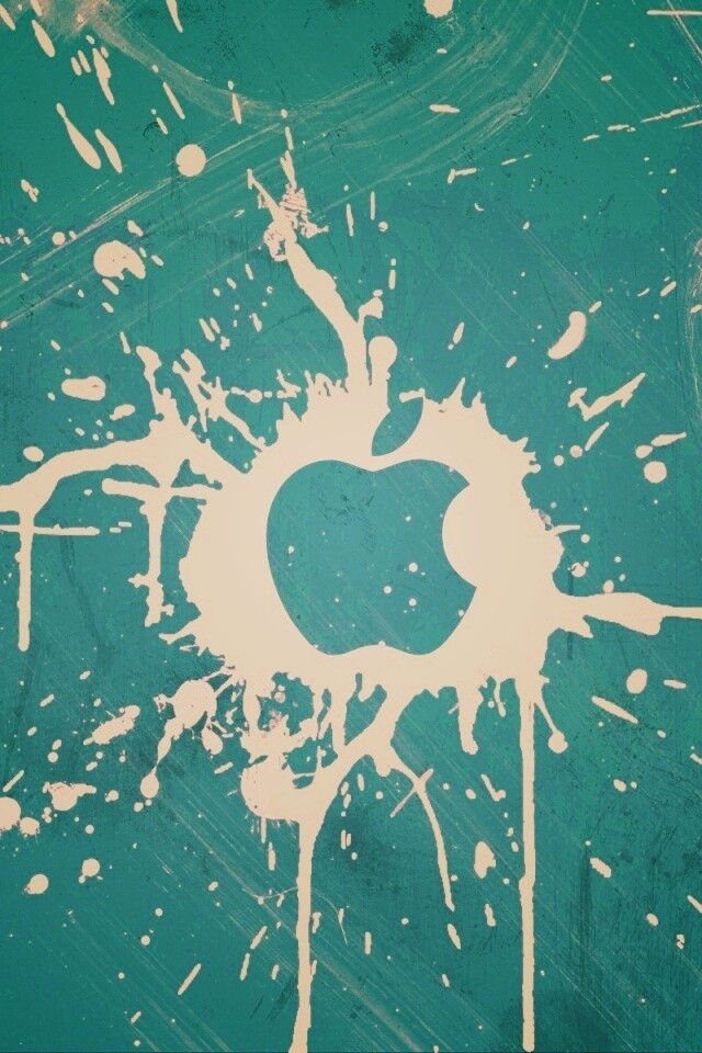 Яблоко в краске обои