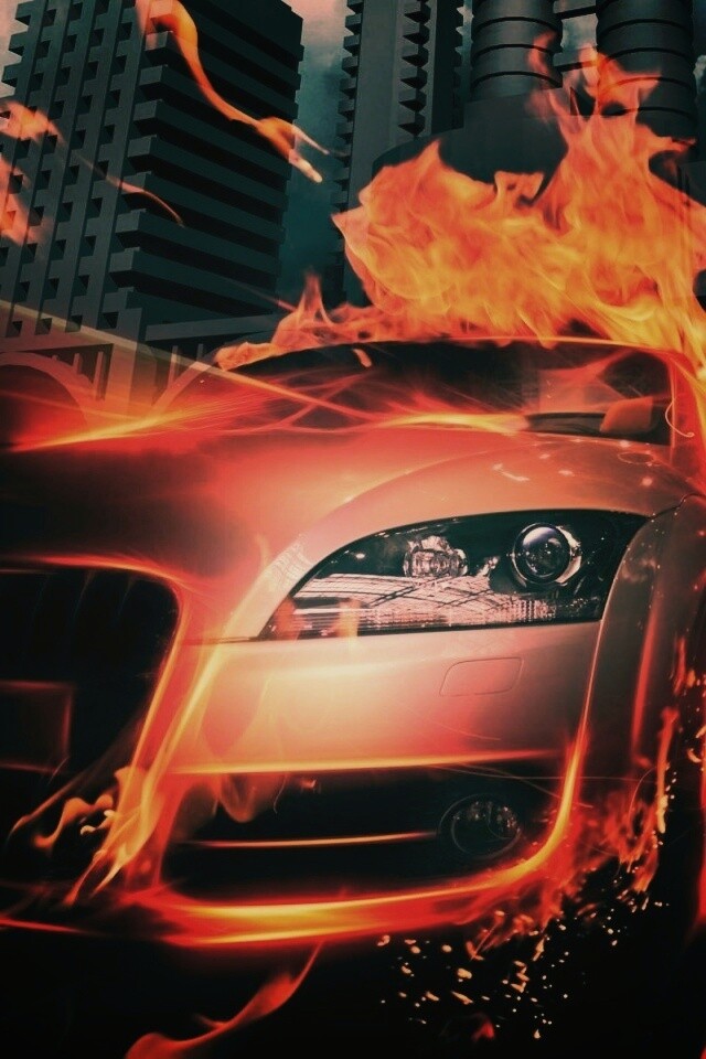 Ауди в огне обои