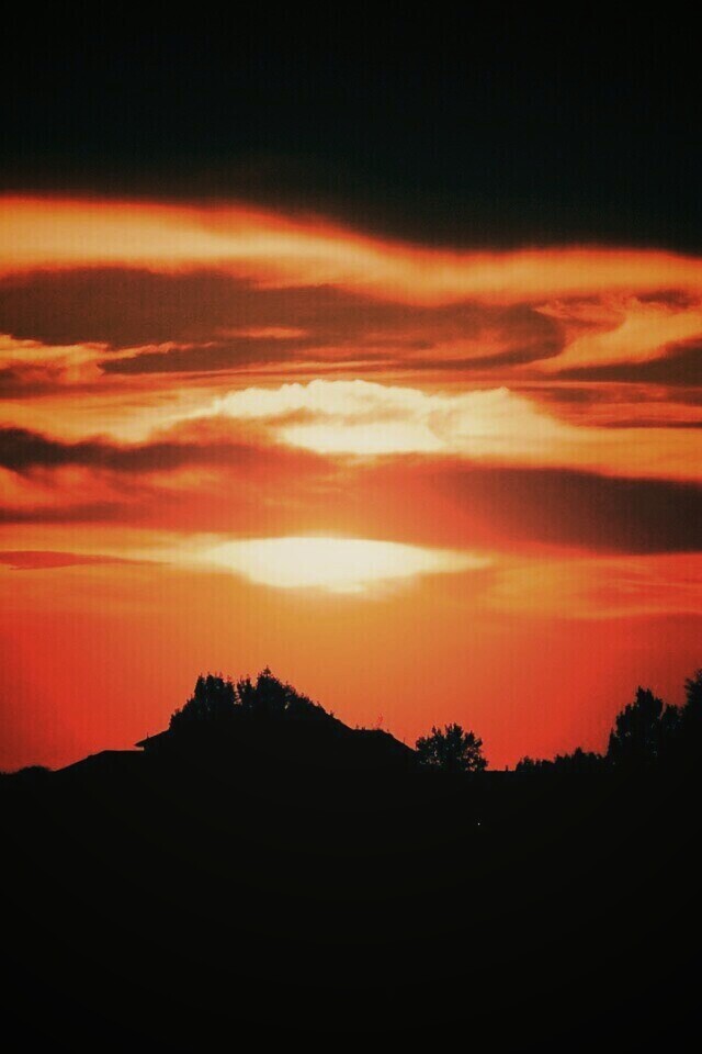 Оранжевый закат обои