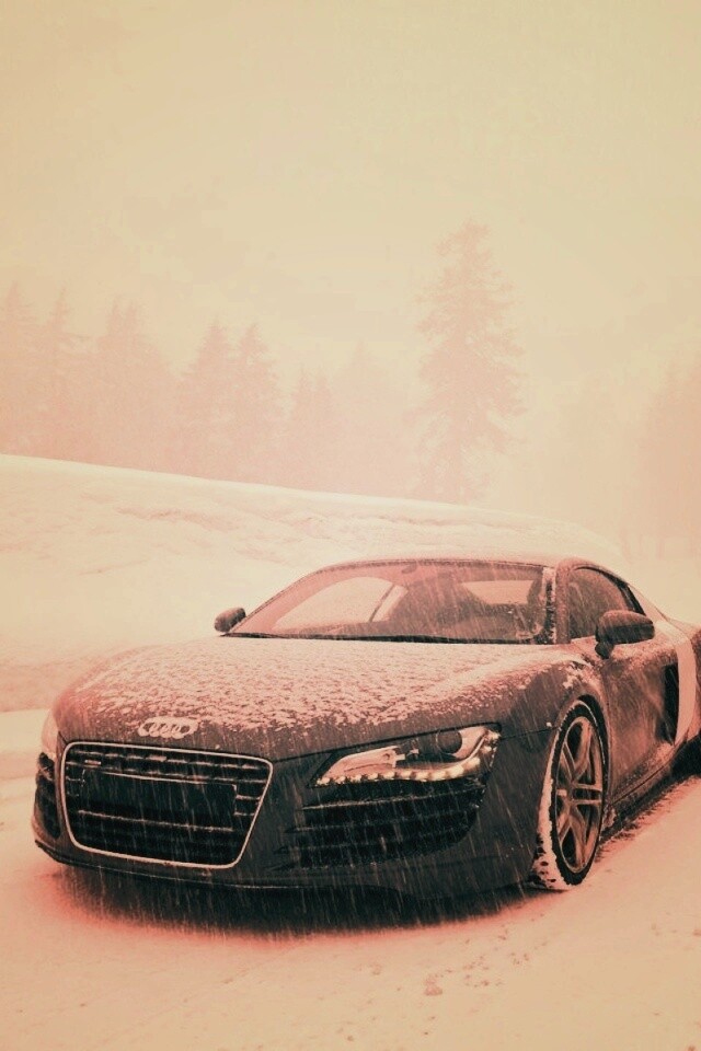 Audi R8 зимой обои